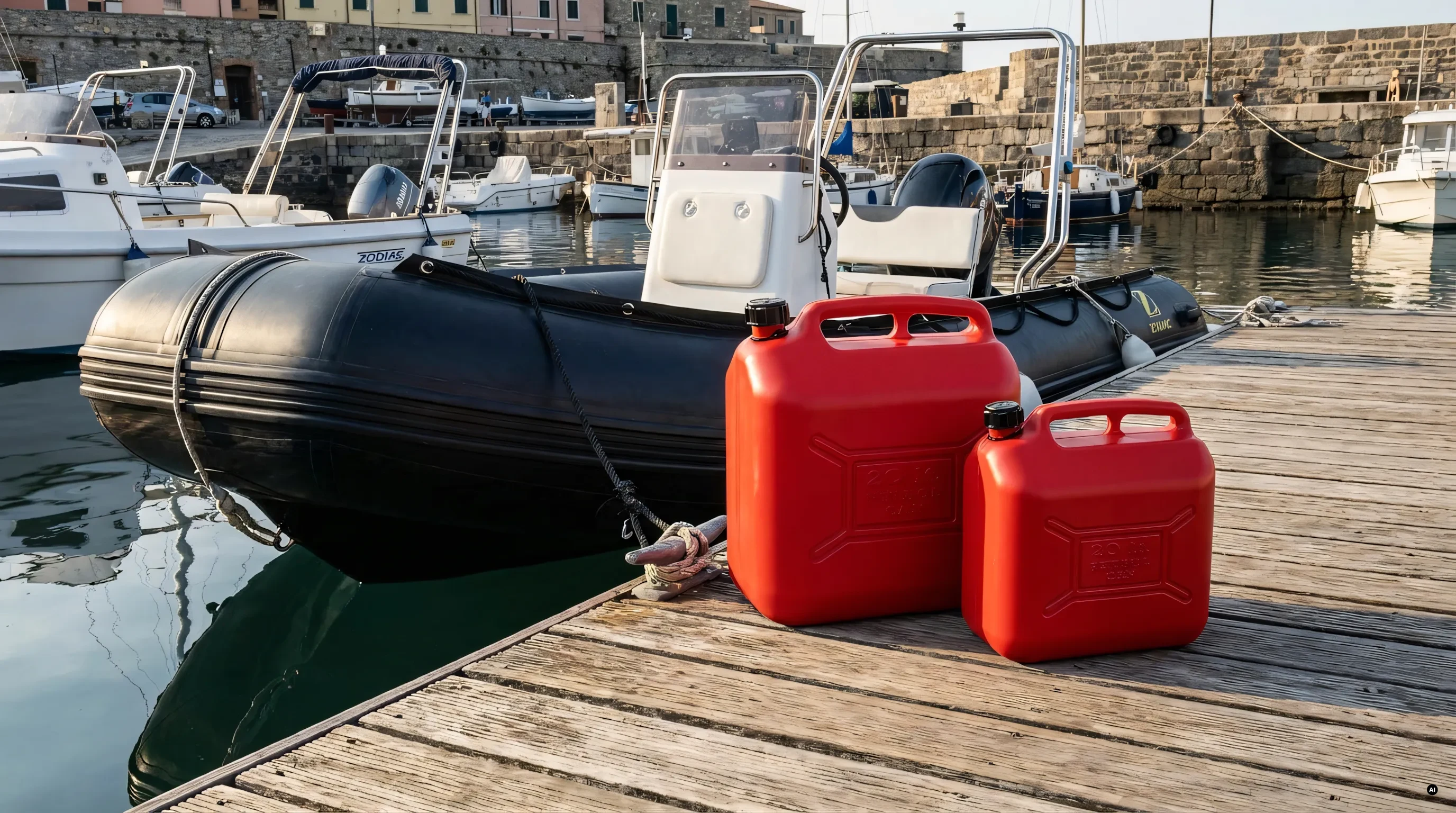 Taniche per benzina rosse in plastica omologate UN di diverse capacità